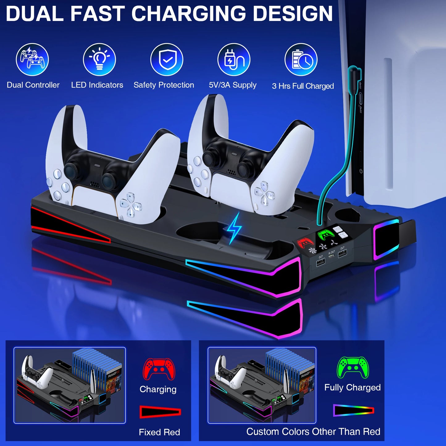 RGB Cooling Stand For PS5