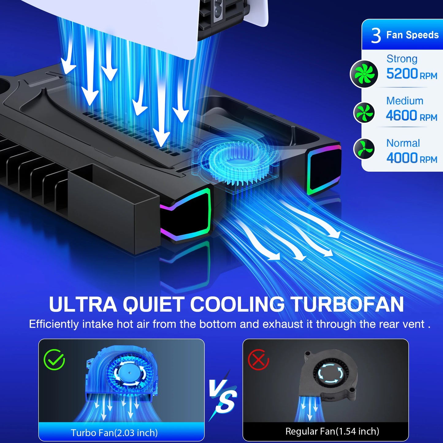 RGB Cooling Stand For PS5