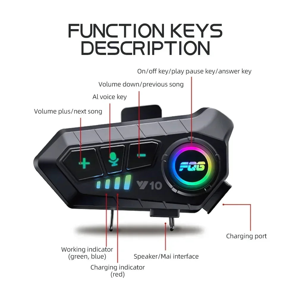 Y10 Motorcycle Helmet Bluetooth